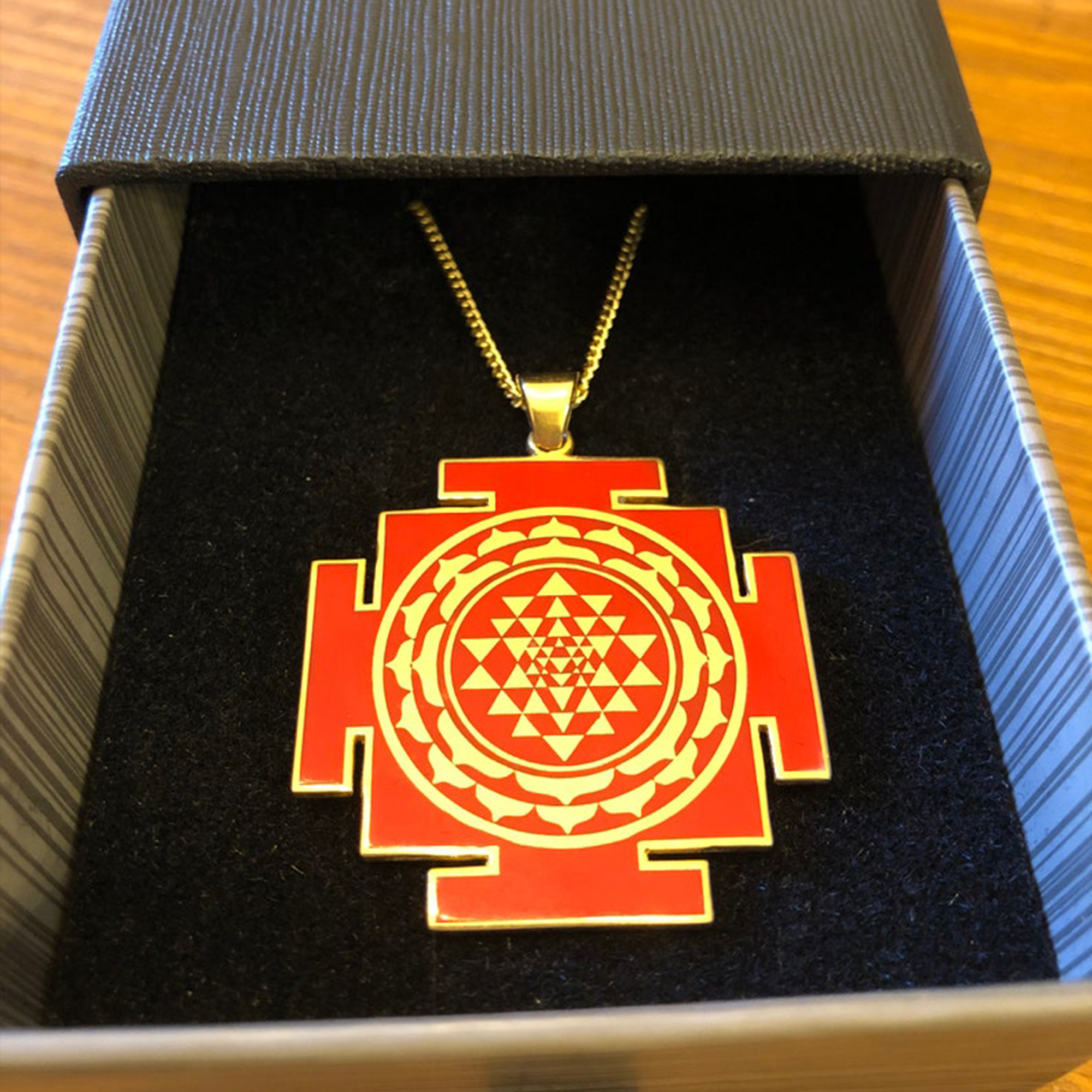 Sacred Geometry Pendant, Sri Yantra Design Necklace, Hindu Good